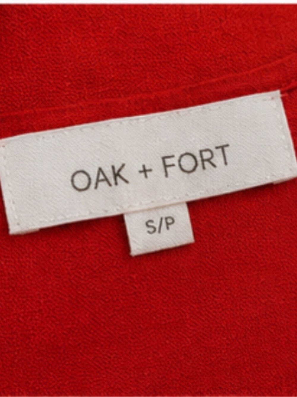 OAK + FORT Poppy Red Linen Blend Jumpsuit • Wide Leg • Size Small - Picture 4 of 9